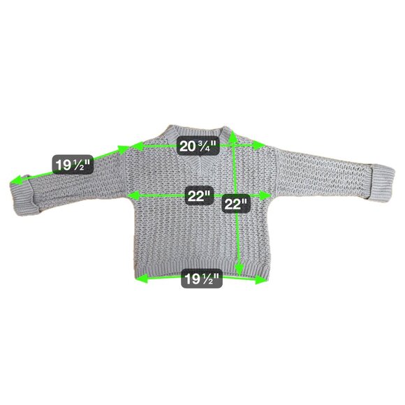 Purple Snow V-Neck Pullover Sweater Beige Sz Large Open Knit Ribbed Trim Neutral - Picture 8 of 9